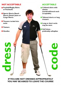 code dress golf club course allowed bottoms tailored neither jogging shorts etc jeans shirts football summer only