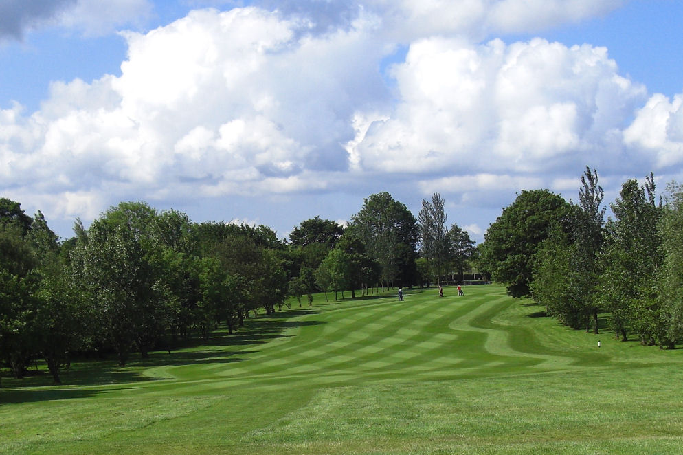 View of manicured golf course greens