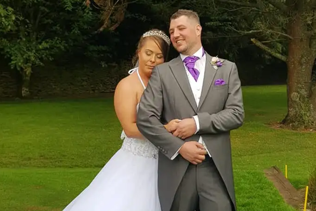 Bride and Groom on golf course